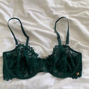 Savage Fenty Green Balconette Lace Bra